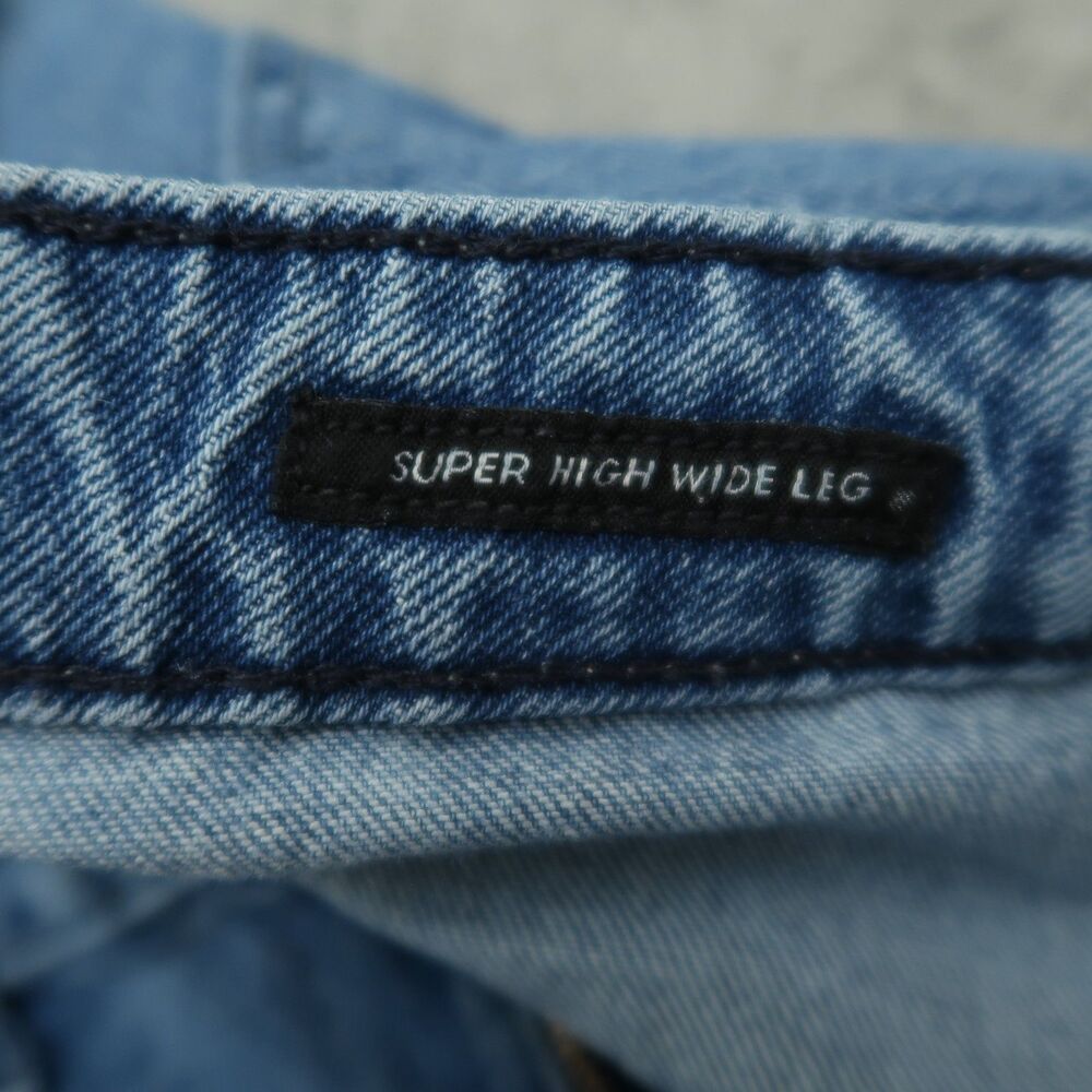 Free Assembly Jeans Women's Size 16 Super High-Rise Wide-Leg Denim 32" Inseam - Picture 10 of 16